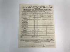 画像2: 1953年 GALA SPRING OPERA FESTIVAL チケットオーダーシート (2)