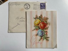 画像1: 1940年代 クリスマスグリーティング  ビンテージカード (1)