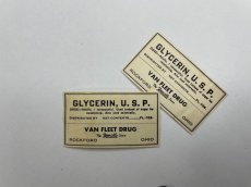 画像2: GLYCERIN,U.S.P. ラベル2枚セット  C.M. VAN FLEET PHARMACIST THE REXALL STORE (2)
