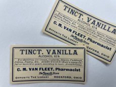 画像1: TINCT.VANILLA ラベル2枚セット  C.M.VAN FLEET,Pharmacist The Rexall Store (1)