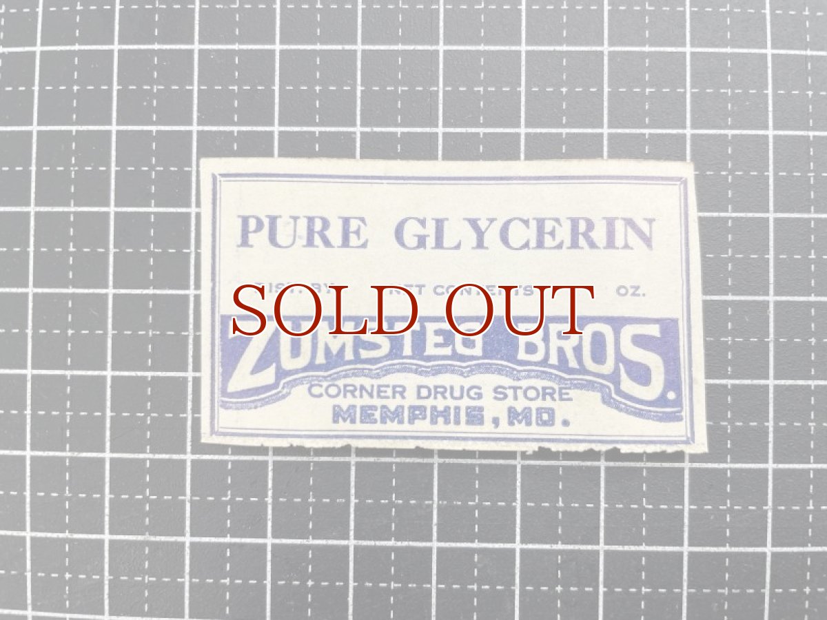 画像4: PURE GLYCERIN ラベル2枚セット  ZUMSTEG BROS (4)