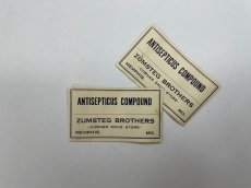 画像2: ANTISEPTICUS COMPOUND ラベル2枚セット  ZUMSTEG BROTHERS (2)