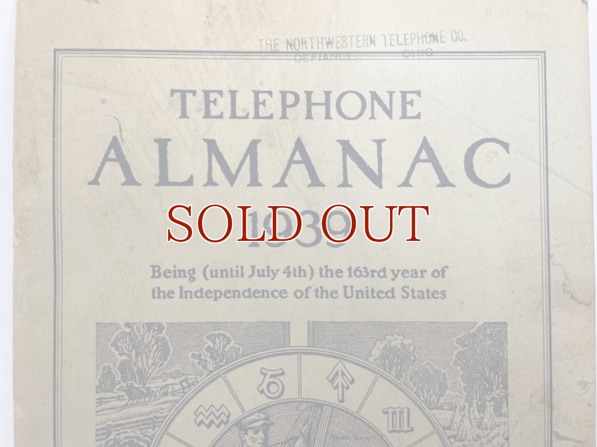 画像1: 1939年 TELEPHONE ALMANAC アルマナック/暦歴 (1)