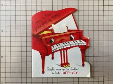 画像5: グリーティングカード・ビンテージカード  ピアノ (5)