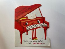 画像1: グリーティングカード・ビンテージカード  ピアノ (1)