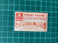 画像4: FOWLER'S SOLUTION POISON LABEL2枚セット ZUMSTEG BROTHERS (4)