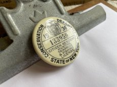 画像2: 1936 NEW YORK STATE HUNTING LICENSE BUTTON Pin ハンティング ライセンスバッチ (2)