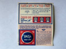 画像1: 1972年AMOCO 『1960 PAT for FIRST LADY』大統領選挙キャンペーンピンバッチ (1)