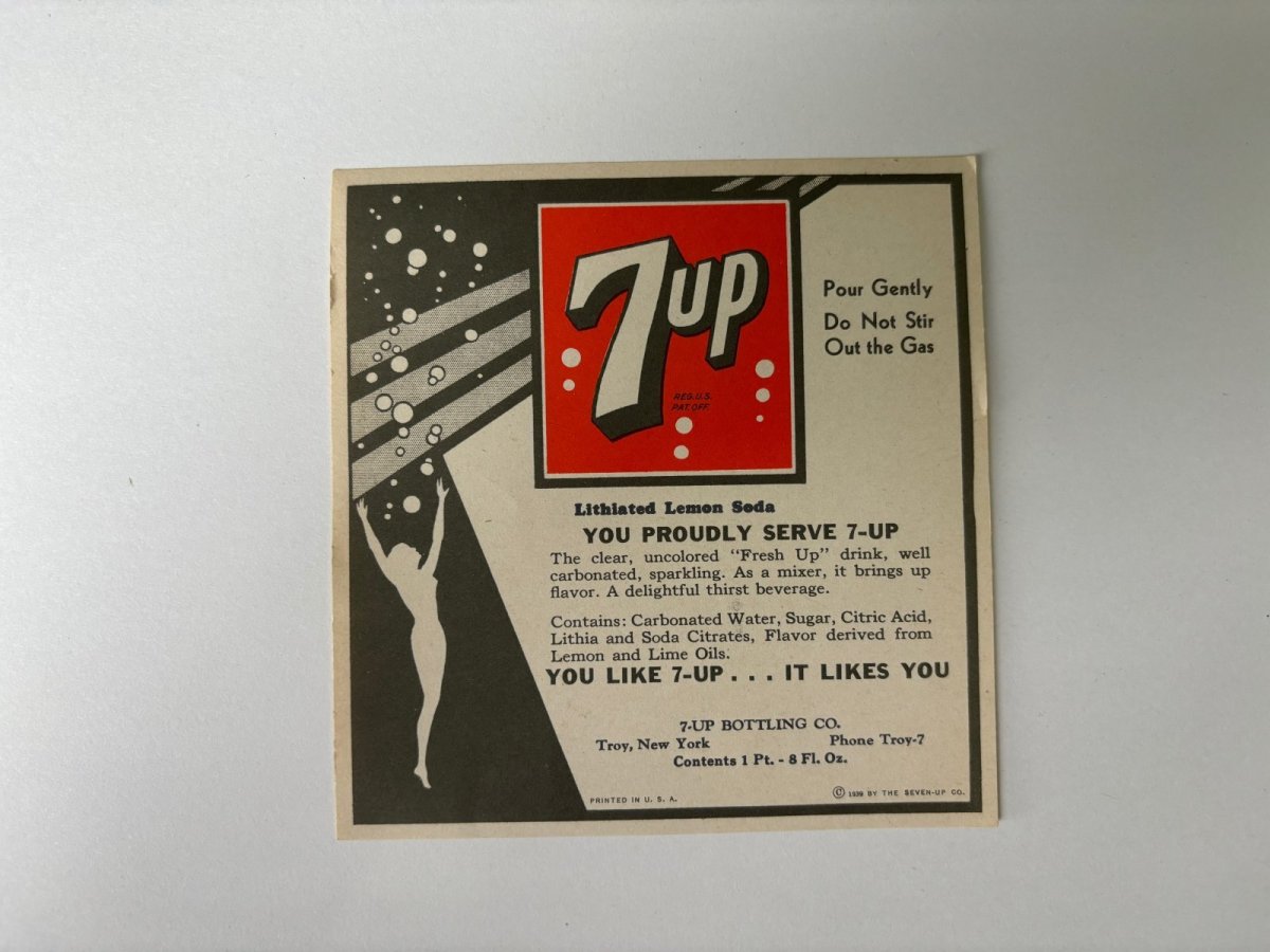 画像1: 1939年　7UP BUBBLE GIRL ラベル (1)