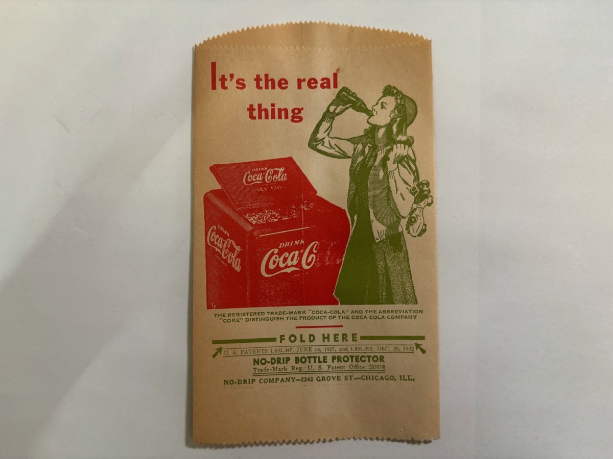 画像1: 1932'S It'S the real thing DRINK COCA-COLA TRADE-MARK ボトルスリーブ (1)