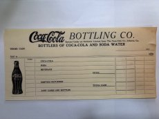 画像1: 1920'S COCA-COLA BOTTLING CO. オリジナル伝票 (1)