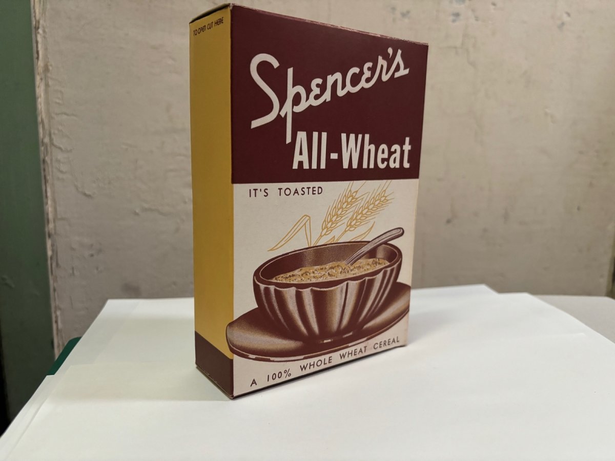 画像1: 1930年代 Spencer's All-Wheat  cereal box (1)