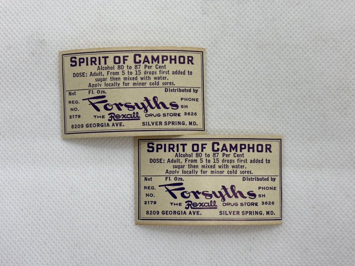 画像1: SPRIT OF CAMPHOR ラベル2枚セット  FORSYTHS DRUG STORE (1)