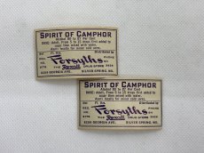 画像1: SPRIT OF CAMPHOR ラベル2枚セット  FORSYTHS DRUG STORE (1)