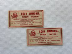 画像1: AQUA AMMONIA. ポイズンラベル2枚セット  C.M VAN FLEET & CO., (1)