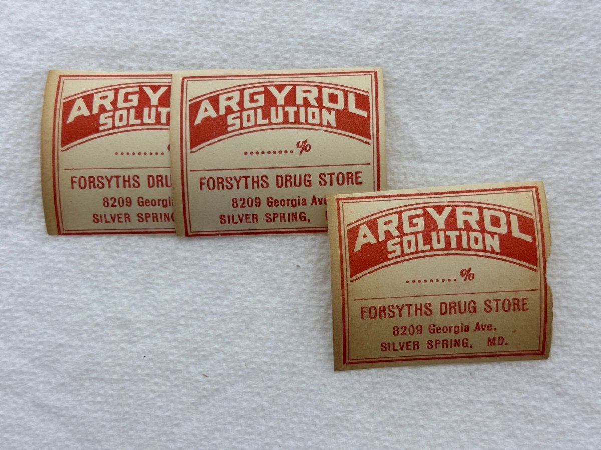 画像1: ARGYROL SOLUTION ラベル3枚セット  FORSYTHS DRUG STORE (1)