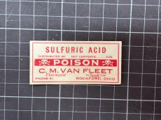 画像4: SULFURIC ACID ポイズンラベル2枚セット  C.M VAN FLEET & CO., (4)