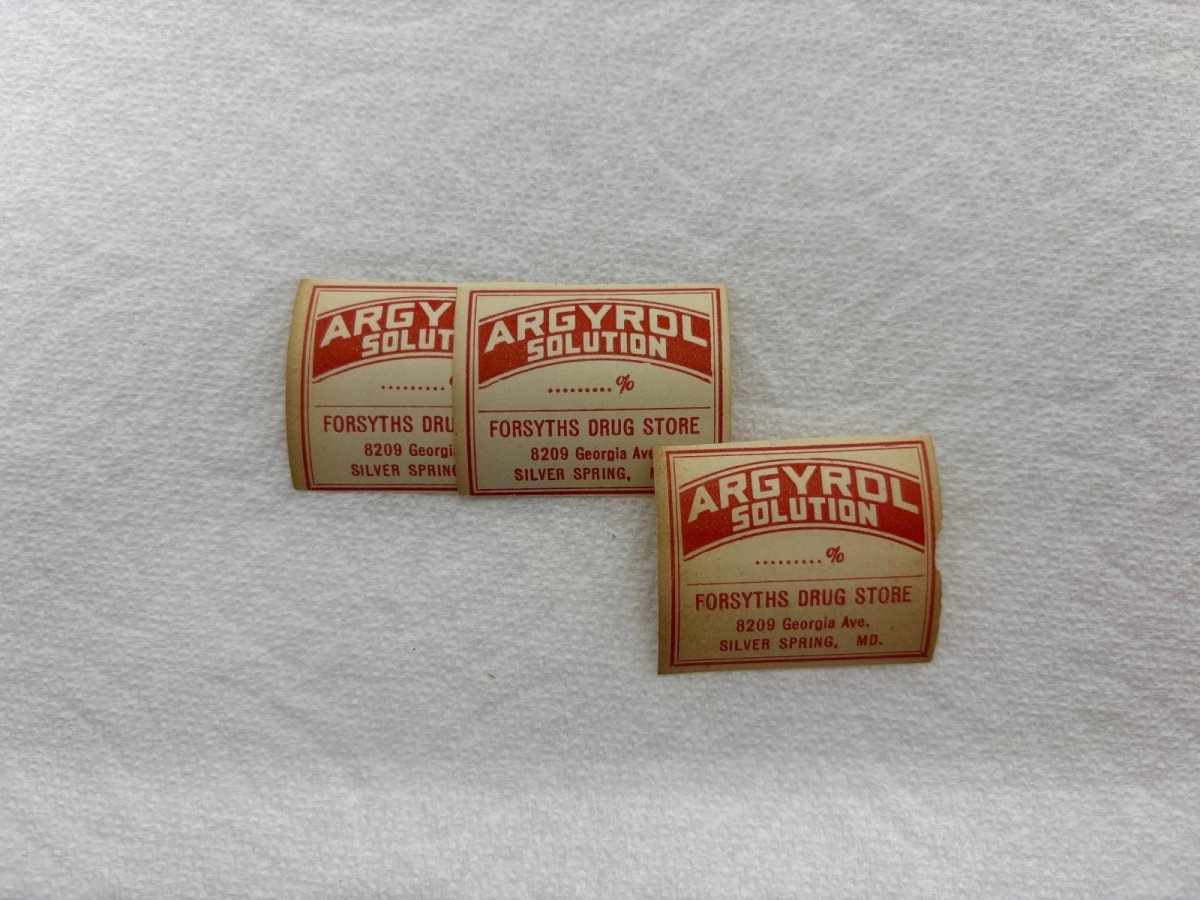 画像2: ARGYROL SOLUTION ラベル3枚セット  FORSYTHS DRUG STORE (2)