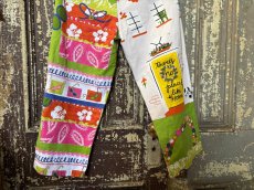 画像6: VINTAGEリメイクパンツ/キッチンクロス・ファブリックカレンダーリメイクパンツ (6)