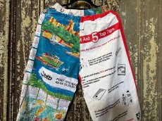 画像2: VINTAGEリメイクパンツ/キッチンクロス・ファブリックカレンダーリメイクパンツ (2)