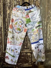 画像4: VINTAGEリメイクパンツ/キッチンクロス・ファブリックカレンダーリメイクパンツ (4)