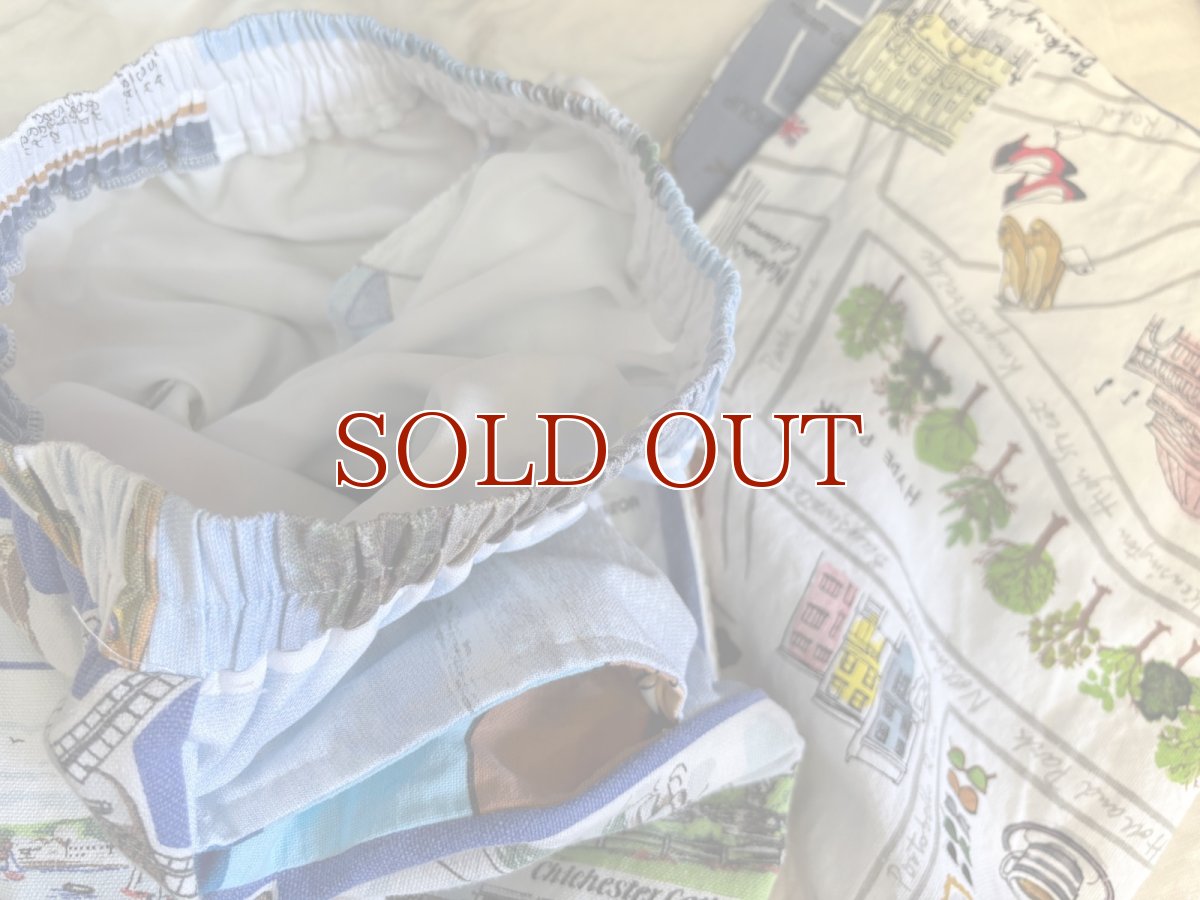 画像8: VINTAGEリメイクパンツ/キッチンクロス・ファブリックカレンダーリメイクパンツ (8)