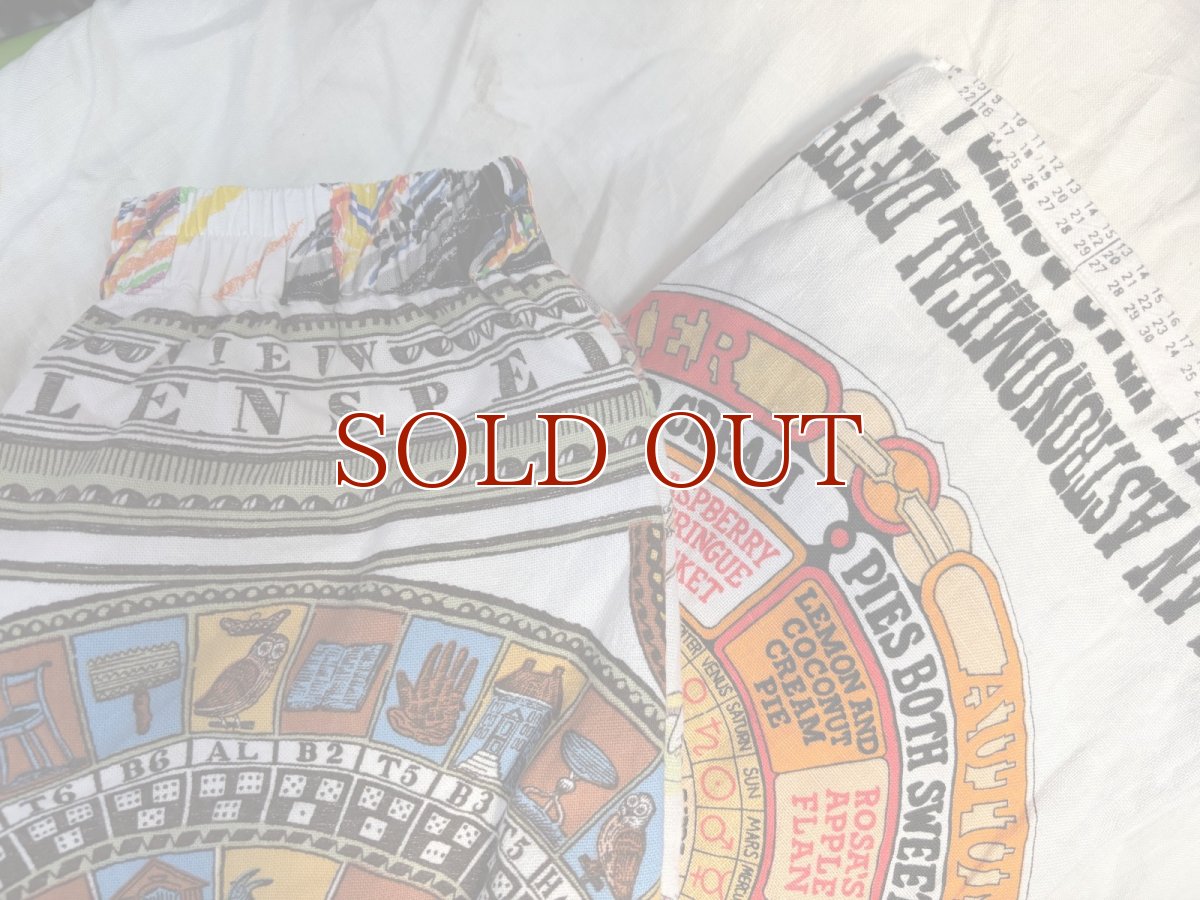 画像7: VINTAGEリメイクパンツ/キッチンクロス・ファブリックカレンダーリメイクパンツ (7)