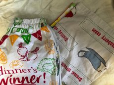 画像7: VINTAGEリメイクパンツ/キッチンクロス・ファブリックカレンダーリメイクパンツ (7)