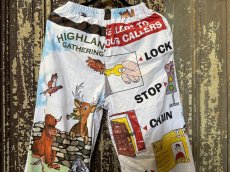 画像2: VINTAGEリメイクパンツ/キッチンクロス・ファブリックカレンダーリメイクパンツ (2)
