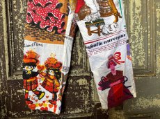 画像3: VINTAGEリメイクパンツ/キッチンクロス・ファブリックカレンダーリメイクパンツ (3)