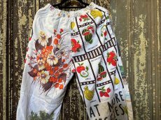 画像5: VINTAGEリメイクパンツ/キッチンクロス・ファブリックカレンダーリメイクパンツ (5)