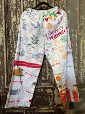 画像4: VINTAGEリメイクパンツ/キッチンクロス・ファブリックカレンダーリメイクパンツ (4)