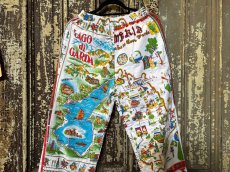 画像5: VINTAGEリメイクパンツ/キッチンクロス・ファブリックカレンダーリメイクパンツ (5)