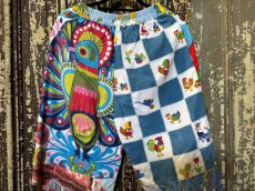 画像5: VINTAGEリメイクパンツ/キッチンクロス・ファブリックカレンダーリメイクパンツ (5)
