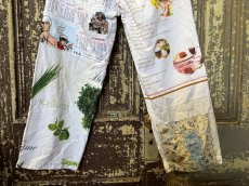 画像6: VINTAGEリメイクパンツ/キッチンクロス・ファブリックカレンダーリメイクパンツ (6)
