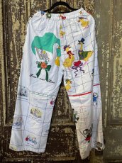 画像4: VINTAGEリメイクパンツ/キッチンクロス・ファブリックカレンダーリメイクパンツ (4)