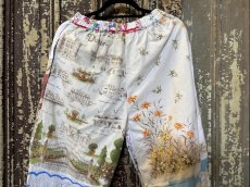 画像5: VINTAGEリメイクパンツ/キッチンクロス・ファブリックカレンダーリメイクパンツ (5)