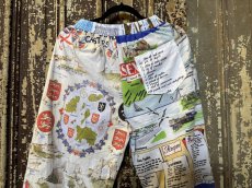 画像5: VINTAGEリメイクパンツ/キッチンクロス・ファブリックカレンダーリメイクパンツ (5)