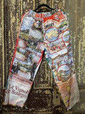 画像4: VINTAGEリメイクパンツ/キッチンクロス・ファブリックカレンダーリメイクパンツ (4)