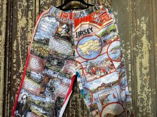 画像5: VINTAGEリメイクパンツ/キッチンクロス・ファブリックカレンダーリメイクパンツ (5)