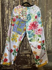 画像1: VINTAGEリメイクパンツ/キッチンクロス・ファブリックカレンダーリメイクパンツ (1)