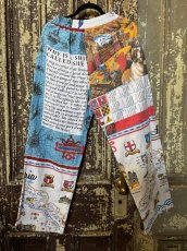 画像4: VINTAGEリメイクパンツ/キッチンクロス・ファブリックカレンダーリメイクパンツ (4)