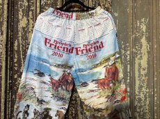 画像5: VINTAGEリメイクパンツ/キッチンクロス・ファブリックカレンダーリメイクパンツ (5)