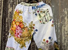 画像5: VINTAGEリメイクパンツ/キッチンクロス・ファブリックカレンダーリメイクパンツ (5)