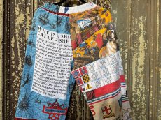 画像5: VINTAGEリメイクパンツ/キッチンクロス・ファブリックカレンダーリメイクパンツ (5)