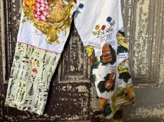画像6: VINTAGEリメイクパンツ/キッチンクロス・ファブリックカレンダーリメイクパンツ (6)