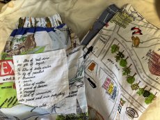 画像7: VINTAGEリメイクパンツ/キッチンクロス・ファブリックカレンダーリメイクパンツ (7)