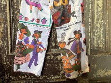 画像6: VINTAGEリメイクパンツ/キッチンクロス・ファブリックカレンダーリメイクパンツ (6)