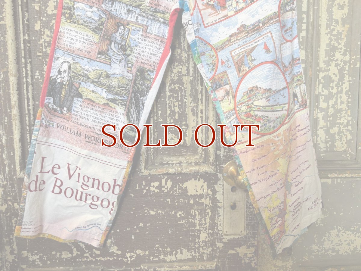 画像6: VINTAGEリメイクパンツ/キッチンクロス・ファブリックカレンダーリメイクパンツ (6)