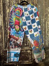 画像4: VINTAGEリメイクパンツ/キッチンクロス・ファブリックカレンダーリメイクパンツ (4)